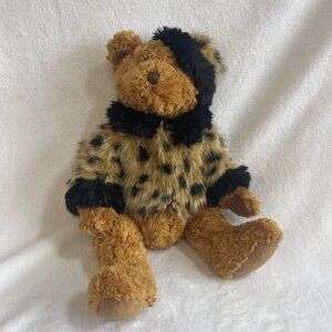 CHELSEA TEDDY BEAR BROWN SITTING STUFFED TOY CHEETAH COAT & HAT: 16" BY‎ DAKIN